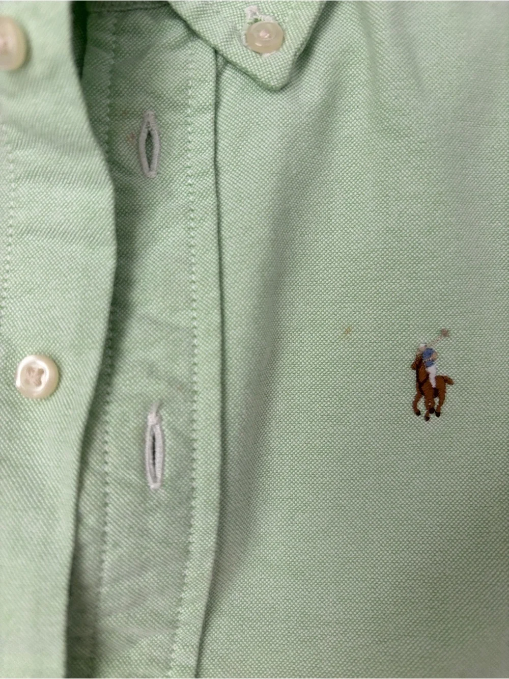 Ralph Lauren Mint Green Short-Sleeve Button-Down Shirt